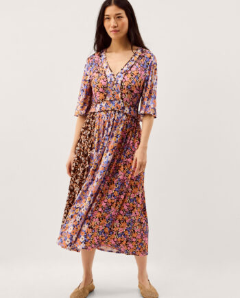Ceri Floral Print Jersey Midi Dress Multi