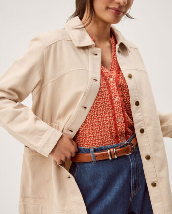 Mabel Longline Denim Jacket Natural