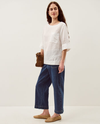 Ingrid Linen Top White
