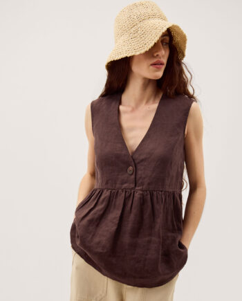 Posey Sleeveless Linen Top