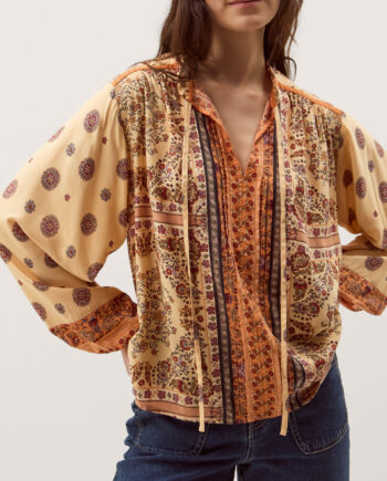 Ines Floral Print Blouse Natural