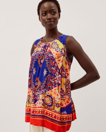 Padma Sleeveless Printed Top Blue