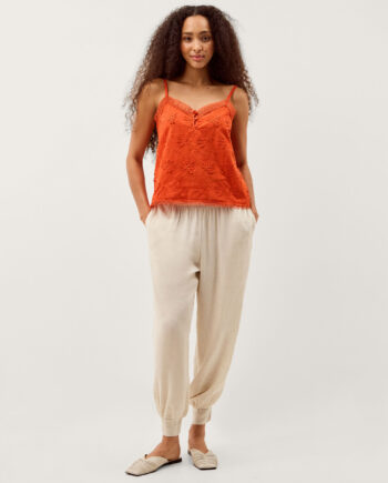 Rosie Embroidered Cami Top Orange