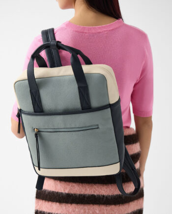 FAUX LEATHER BACKPACK BLUE