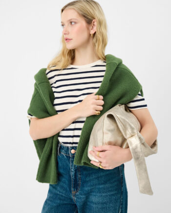 SLOUCHY KNOT LEATHER SHOULDER BAG GOLD