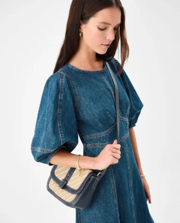 Woven Crossbody Bag Blue