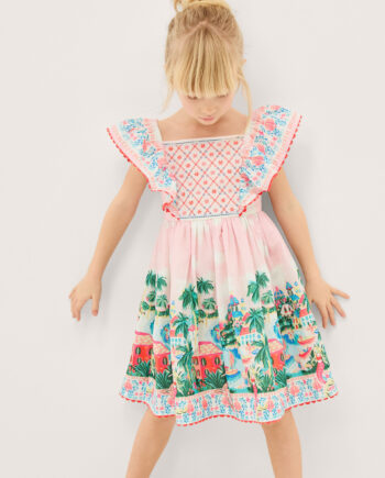 Resort Scene Smock Dress Ivory