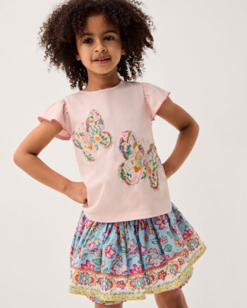 Adara Floral Print Skort Blue