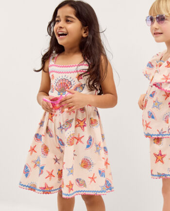 Shell Print Playsuit Orange