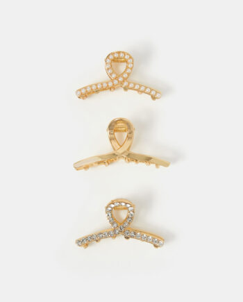 3-PACK PEARL TWIST CLAW CLIPS