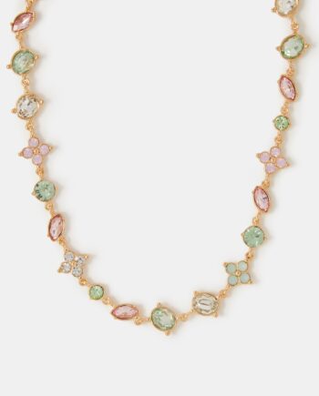 GEMSTONE FLOWER CHAIN NECKLACE