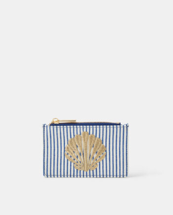 SHELL EMBROIDERED CARDHOLDER