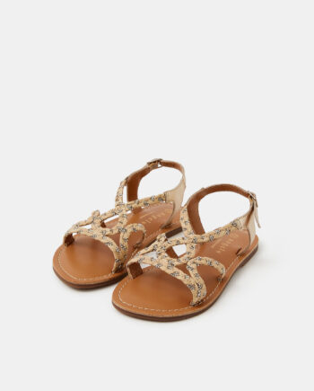 GIRLS DIAMANTÉ BRAIDED SANDALS NATURAL