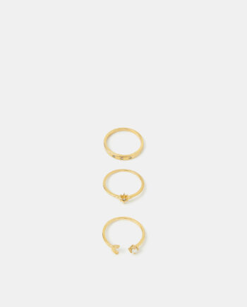 3-PACK 14CT GOLD-PLATED CELESTIAL RINGS GOLD