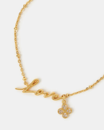 14CT GOLD-PLATED LOVE CHARM BRACELET