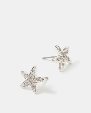 Starfish Stud Earrings Silver