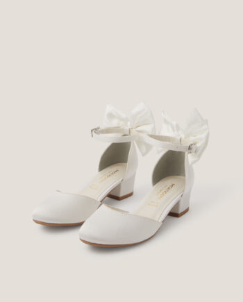 Sara Bow Two Part Heels Ivory