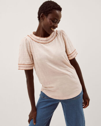 Tina Trim Jersey T-Shirt Ivory