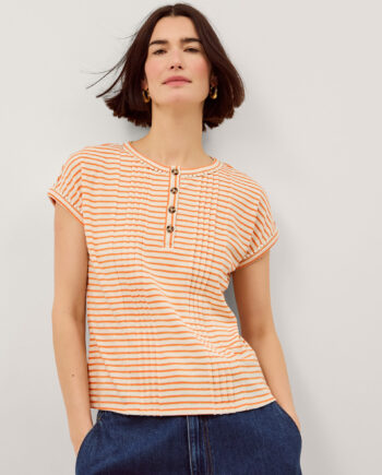 Selena Stripe Jersey T-Shirt Ivory