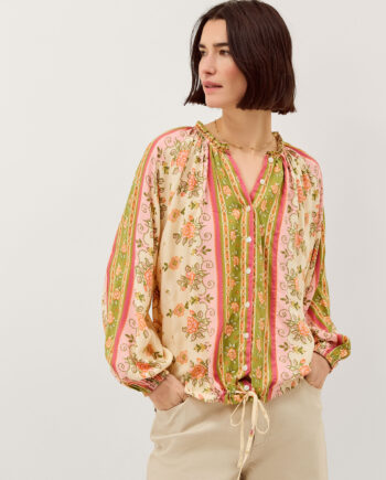 Eline Floral Print Blouse Ivory