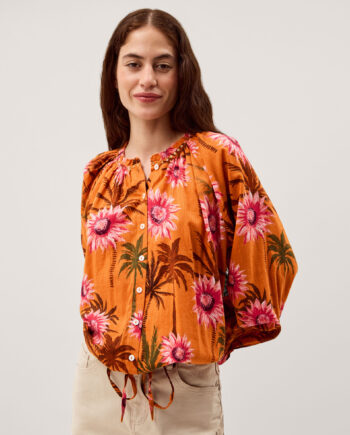 Fallon Floral Print Blouse Orange