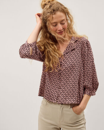 Netta Floral Print Blouse Pink