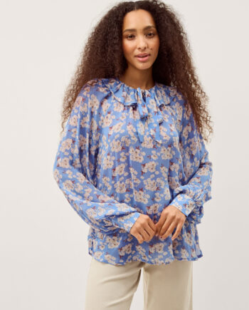 Sian Floral Print Blouse Blue