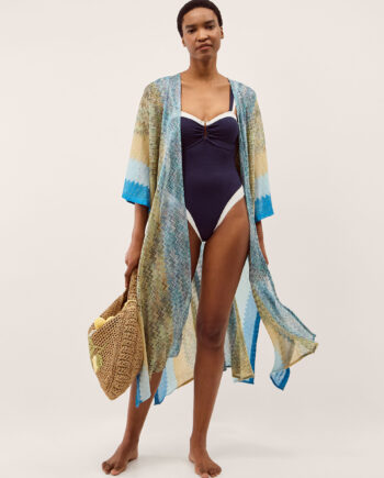 Ava Knit Beach Cover Up Blue