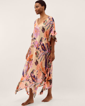 Carmen Frill Floral Maxi Kaftan